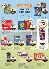 Foodworks catalogue week 37 Page 12: Coca-Cola Soft Drink Cans €27,00, Smith's Crinkle or Double Crunch Chips €3,00