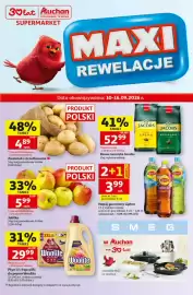 Auchan gazetka | Supermarket Strona 1: Kawa ziarnista Jacobs €52,99, Jabłka €5,99