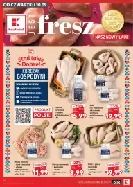 Kaufland gazetka tydzień 37 Strona 30: Tuszka kurczaka z chowu wybiegowego Kurczak Gospodyni €15,99
