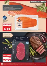 Kaufland gazetka tydzień 37 Strona 33: Pstrąg tęczowy filet ze skórą Blue Bay €4,99, Argentyński rumsztyk K-Favourites €99,99