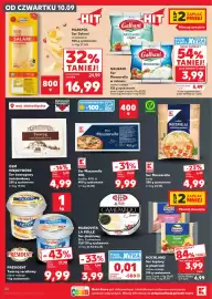 Kaufland gazetka tydzień 37 Strona 38: Ser mozzarella XXL w kostce K-Classic €9,99, Ser pleśniowy brie La Polle €3,99