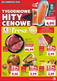 Kaufland gazetka tydzień 37 Strona 8: Udziec wołowy ekstra €44,99, Szynka wędzarza Olewnik €2,99