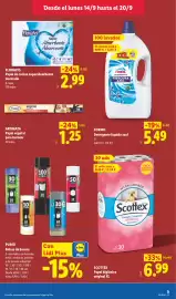 Catálogo Lidl semana 38 Página 23: Scottex papel higiénico original xl €6,99, Purio bolsas de basura €1,09