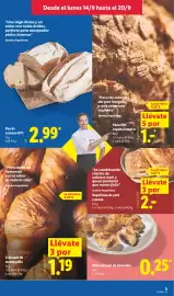 Catálogo Lidl semana 38 Página 5: Minicroissant de chocolate €0,25, Croissant de mantequilla €1,19