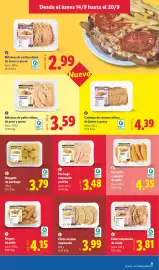 Catálogo Lidl semana 38 Página 7: Pollo milanesa €3,48, Pollo milanesa de pollo rellena de pavo y queso €3,59