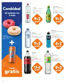 OKay folder Pagina 20: Vittel natuurlijk mineraalwater €7,65, Coca-Cola alle flessen €27,96