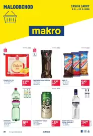 Makro leták Strana 1: Velkopořovický Kozel 11 €15,50, Božkov vodka malina, limeta €114,90