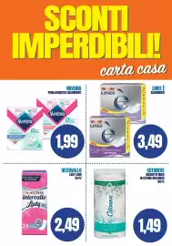 Volantino Determarket Pagina 7: Lines è assorbenti €3,49, Cotoneve dischetti maxi €1,49