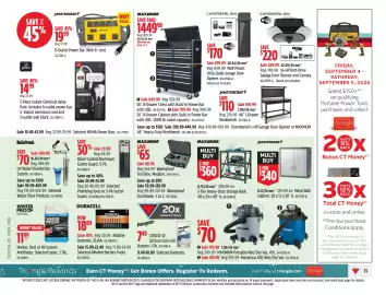 Canadian Tire flyer week 36 Page 13: Maximum waterproof tool box medium €98,99, Black-Coated Aluminum Gutter Guard €29,99