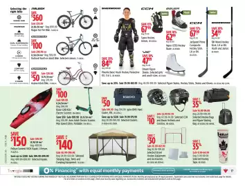 Canadian Tire flyer week 36 Page 17: Selected CCM and Bauer Helmets and Combos €52,99, R-brand hockey tape €8,99