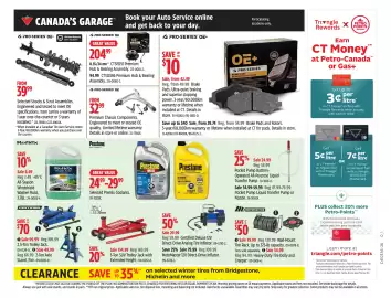 Canadian Tire flyer week 36 Page 24: Reflex windshield washer fluid €6,69, Certified 2.5-Ton Trolley Jack €99,99
