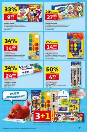 Auchan gazetka tydzień 37 Strona 9: Farby plakatowe Astra 14 kolorów €24,99, Zestaw pędzli Bambino €4,95