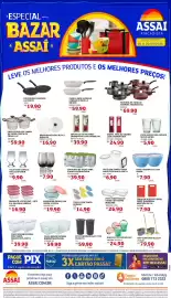 Encarte Assaí Atacadista Página 1: Pote com tampa trava mais feirinha plasutil €6,90, Cesto redondo alto fita plasutil €59,90