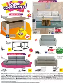 Catalogue Conforama page 2: Darwin Canapé convertible express 3 places €899,00, Paulin Canapé convertible 2 places €399,99