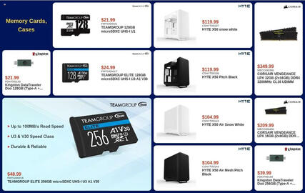 Canada Computers flyer Page 10: Hyte x50 snow white €119,99, Corsair vengeance lpx 16gb (2x8gb) ddr €209,99
