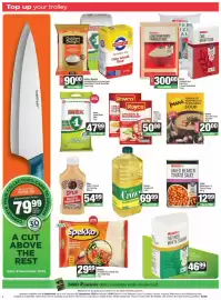Spar catalogue Page 4: Golden Delight Parboiled Rice 2 kg, Iwisa Super Maize Meal 2.5 kg & Snowflake flour 2.5 kg €90,00