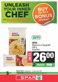Spar catalogue Page 8: SPAR Macaroni or Spaghetti Assorted €26,00