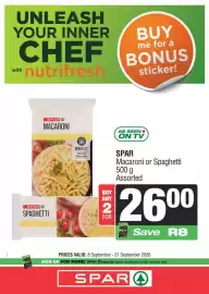 Spar catalogue Page 8: SPAR Macaroni or Spaghetti Assorted €26,00