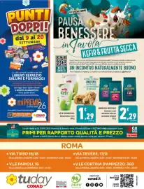 Volantino Conad Tuday Pagina 16: Kefir cremoso milk bianco/avena e noci €1,29, Longevimix Mister Nut €2,29