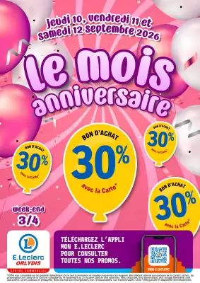 E.Leclerc | ANNIVERSAIRE 3 (valable jusqu'au 12-09)