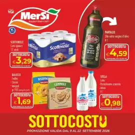 Volantino MerSi Supermercati Pagina 1: Pantaleo Olio extra vergine d'oliva €4,59, Scottonelle carta igienica €3,29