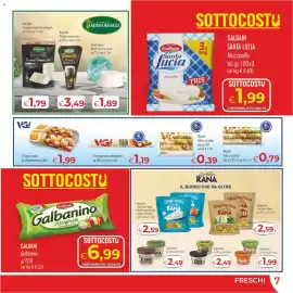 Volantino MerSi Supermercati Pagina 7: Wurstel Pollo e tacchino €0,79, Sughi freschi Rana €1,99