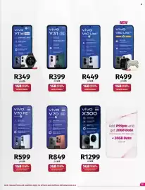 Vodacom catalogue Page 13: Vivo V70 FE 5G €599,00, Vivo V80 Lite €499,00