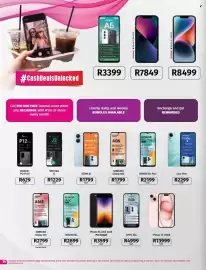 Vodacom catalogue Page 14: IPhone SE 2022 64GB €3.599,00, OPPO A6k €4.999,00