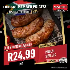 Bluff Meat Supply catalogue week 37 Page 7: Mndeni Meats Sizzlers €24,99