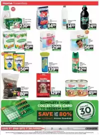 SuperSpar catalogue Page 4: Omo Handwash Powder €64,99, WOOF Wet Dog Food Assorted €45,00