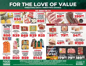 Food Lover's Market catalogue week 37 Page 1: Orange Pockets €50,00, 1 x pineapple prepack 2s, 1 x banana prepack €59,00