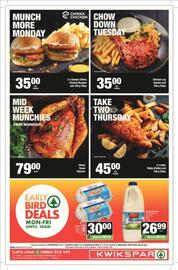 KwikSpar catalogue Page 4: Whole Roast Chicken €79,00, Take Two Thursday €45,00