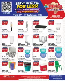 Africa Cash and Carry catalogue week 37 Page 1: Glass Rock €24,00, Addis Bowl Assorted €32,99
