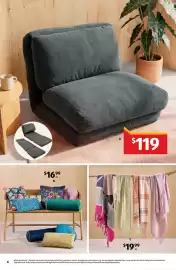 ALDI catalogue week 38 Page 6: Assorted scarves €19,99, Folding Floor Chair €119,00