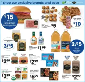 Mariano's weekly ad week 37 Page 8: Kroger apple juice €5,00, Kroger salad dressing €1,99