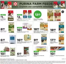 Mills Fleet Farm weekly ad week 37 Page 21: Sprout cracked corn €8,99, Pecking Order Poultry Treats