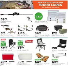 Mills Fleet Farm weekly ad week 37 Page 8: Stadium Chair Gamechanger Stadium Chair €50,00, Coleman Cooler Quad Chair €53,99