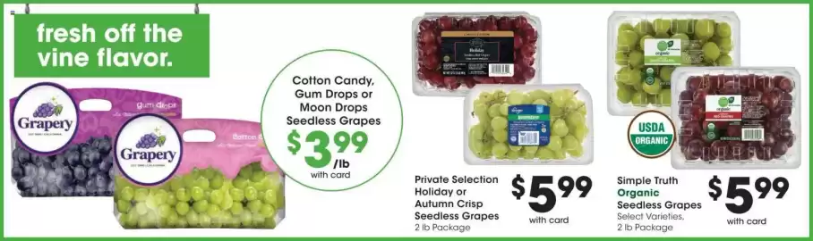 Dillons weekly ad week 37 Page 11: Simple Truth Organic Seedless Grapes €5,99