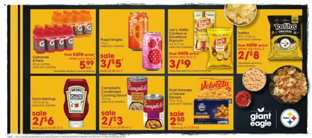 Giant Eagle weekly ad week 37 Page 4: Campbell's condensed cooking sauce €3,00, Poppi Singles €5,00