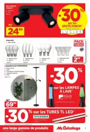 Mr Bricolage folder Pagina 7: Spot plafond Punch €24,99, Lampadaire led CONIVARINO €69,99