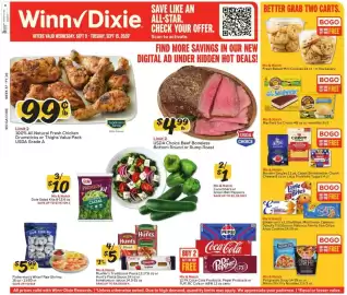 Winn Dixie weekly ad week 37 Page 1: Usda choice beef boneless bottom round or rump roast €4,99