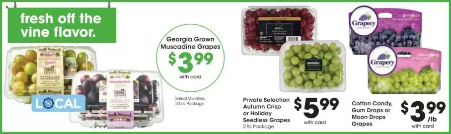Kroger weekly ad week 37 Page 11: Grapery cotton candy, gum drops or moon drops grapes €3,99