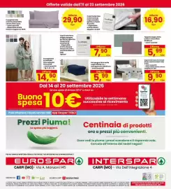 Volantino Eurospar Pagina 32: Set spugna tinta unita ospite + asciugamano €5,99