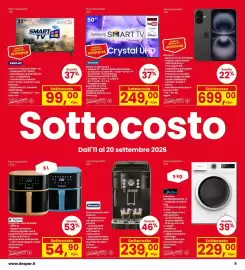 Volantino Eurospar Pagina 9: Samsung Smart Tv 50U Serie 8 €249,00, Macchina del caffè Ecam 12 De Longhi €239,00