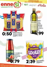 Volantino Enne Market Pagina 1: Divella pasta di semola formati normali €0,50, Wow bobina smisurata €2,39