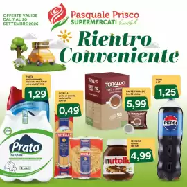 Volantino Supermercati Pasquale Prisco Pagina 1: Pepsi €1,25, Prata naturale €1,29