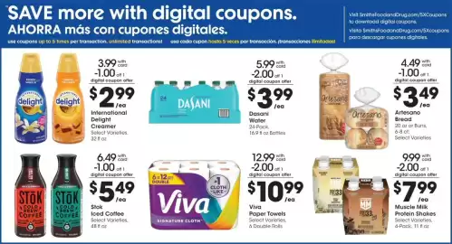 Smith's weekly ad week 37 Page 10: International Delight Creamer €2,99, Dasani Water €3,99