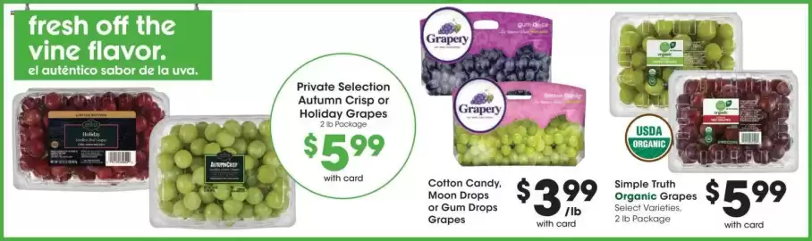Smith's weekly ad week 37 Page 7: Simple Truth Organic Grapes €5,99