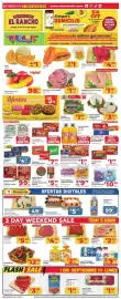 Supermercado El Rancho weekly ad week 37 Page 1: Tocino Bar-S Smoked Sliced Bacon, Boneless Tilapia Fillet €2,99