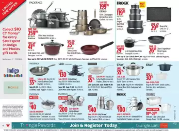 Canadian Tire flyer week 37 Page 4: The Rock selected 10-pc cookset and frypans €199,99